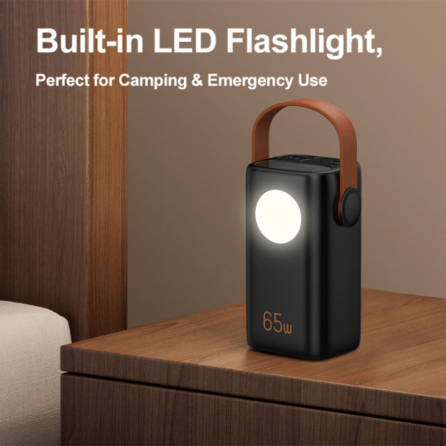 65W PD Fast Charging Laptop Power Bank 40000mAh | Portable Power Station with Handle &amp; LED Light | Dual USB-C Multi-Protocol Fast Charger (PD/QC/SCP/FCP), Custom Colors &amp; Capacity，RC-PD92
