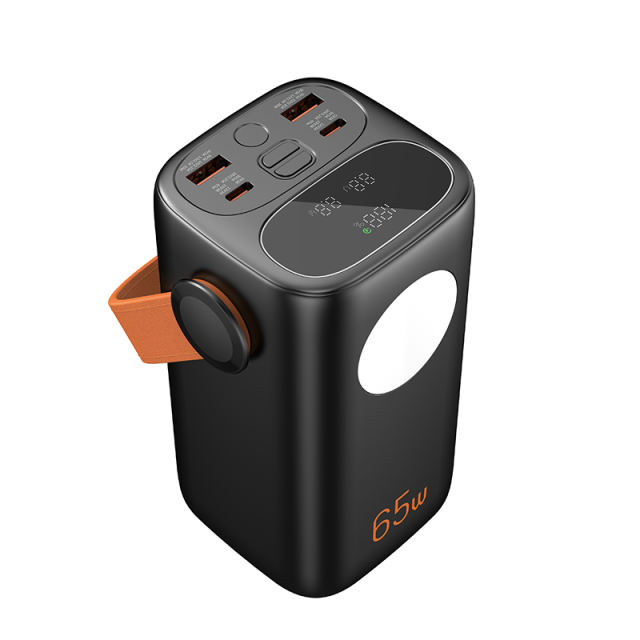 65W PD Fast Charging Laptop Power Bank 40000mAh | Portable Power Station with Handle &amp; LED Light | Dual USB-C Multi-Protocol Fast Charger (PD/QC/SCP/FCP), Custom Colors &amp; Capacity，RC-PD92