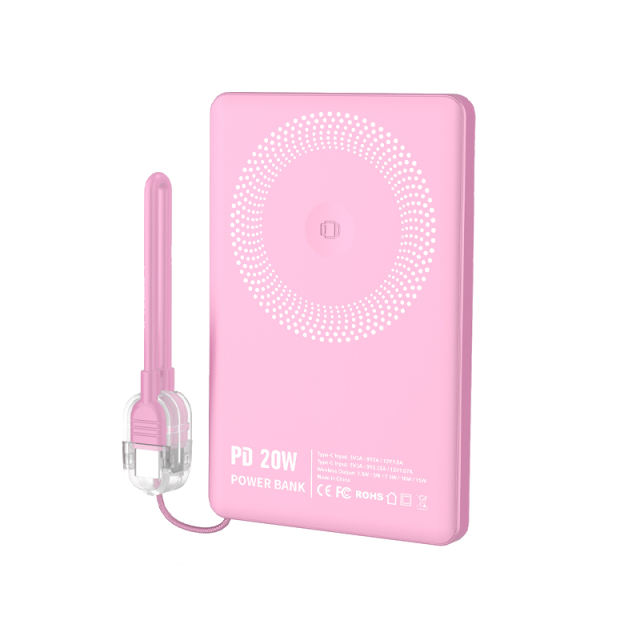 3-in-1 Magnetic Wireless Power Bank 5000mAh / 10000mAh | Ultra-Slim 8.5mm | PD 20W Fast Charging | Low-Temperature Safe Charging | Foldable 360° Stand，RC-WP040