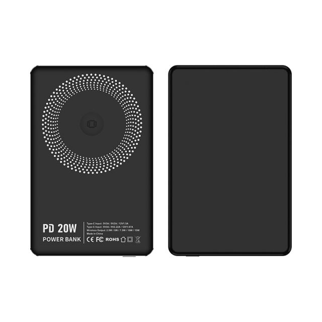 3-in-1 Magnetic Wireless Power Bank 5000mAh / 10000mAh | Ultra-Slim 8.5mm | PD 20W Fast Charging | Low-Temperature Safe Charging | Foldable 360° Stand，RC-WP040