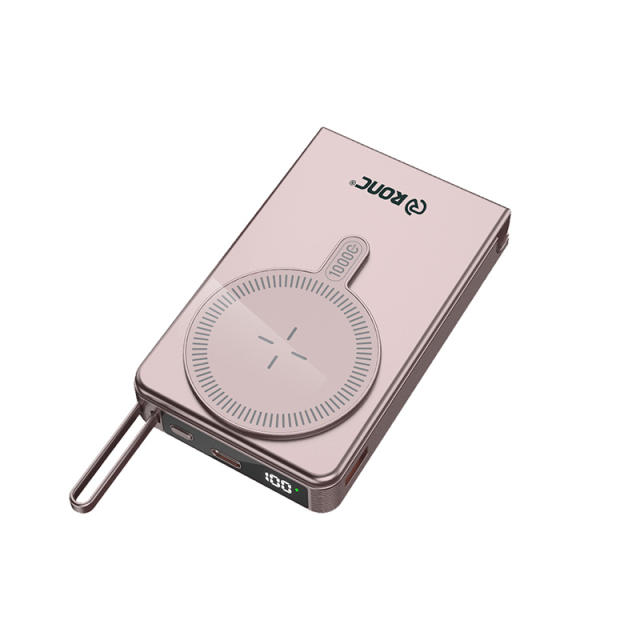 Foldable Magnetic Wireless Power Bank 10000mAh, 15W MagSafe Charger, PD 20W Fast Charging, Built-in Cable, Low-Temperature Design, Aluminum Alloy Body RC-WP042