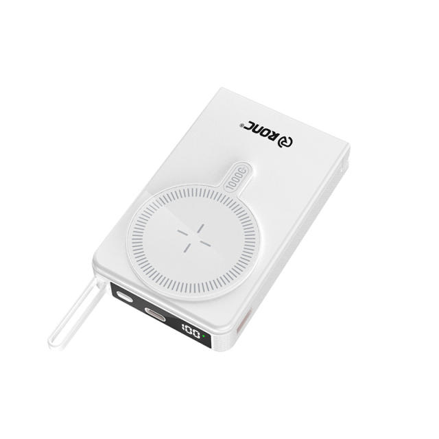 Foldable Magnetic Wireless Power Bank 10000mAh, 15W MagSafe Charger, PD 20W Fast Charging, Built-in Cable, Low-Temperature Design, Aluminum Alloy Body RC-WP042