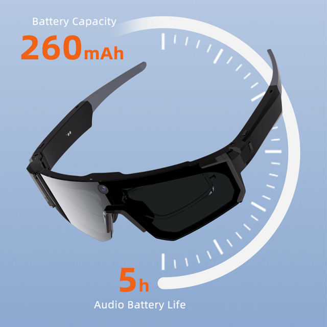 AI HD Cycling & Outdoor Camera Glasses, 800MP Camera | 1200P Video Recording | Bluetooth 5.3 | Music & Call Photo Video Glasses RC-SG014