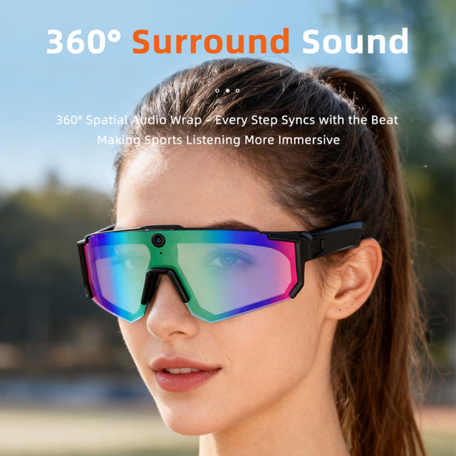 AI HD Cycling & Outdoor Camera Glasses, 800MP Camera | 1200P Video Recording | Bluetooth 5.3 | Music & Call Photo Video Glasses RC-SG014