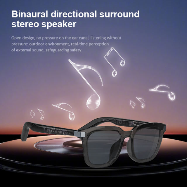 Smart AI Translation Audio Glasses with Wear Detection | Bluetooth 5.3 Open-Ear Music & Call Glasses, Touch Control, UV400 TR90 Frame, RC-SG013