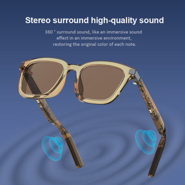 Smart AI Translation Audio Glasses with Wear Detection | Bluetooth 5.3 Open-Ear Music & Call Glasses, Touch Control, UV400 TR90 Frame, RC-SG013