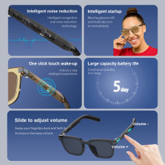 Smart AI Translation Audio Glasses with Wear Detection | Bluetooth 5.3 Open-Ear Music & Call Glasses, Touch Control, UV400 TR90 Frame, RC-SG013
