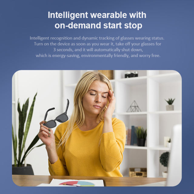 Smart AI Translation Audio Glasses with Wear Detection | Bluetooth 5.3 Open-Ear Music & Call Glasses, Touch Control, UV400 TR90 Frame, RC-SG013