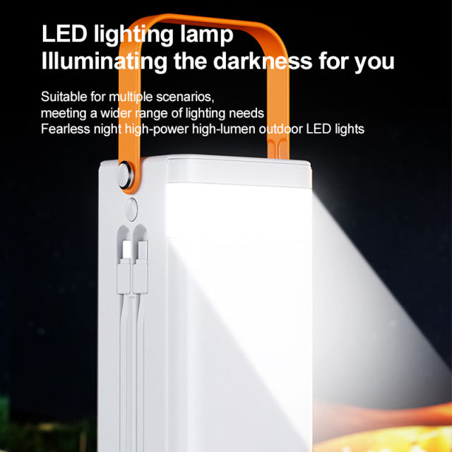 30000-60000mAh Fast Charging Power Bank with Built-in Cables, LED Display, Multi-Port Portable Charger with Lanyard，RC-PD93