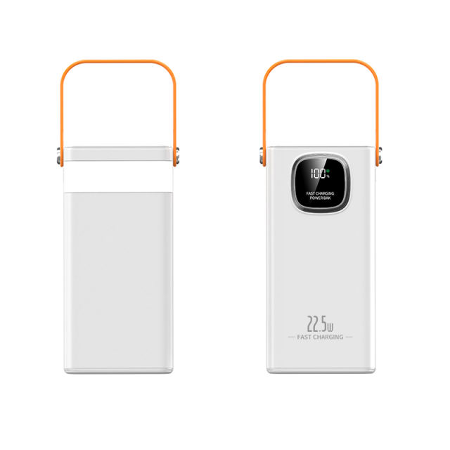 30000-60000mAh Power Bank with Built-in Cables, 22.5W Super Fast Charging, LED Display, Multi-Port Portable Charger with Lanyard，RC-PD93
