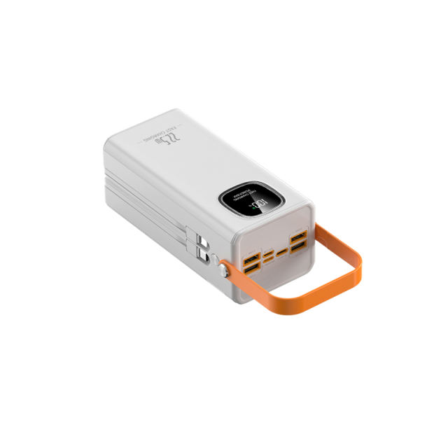 30000-60000mAh Power Bank with Built-in Cables, 22.5W Super Fast Charging, LED Display, Multi-Port Portable Charger with Lanyard，RC-PD93