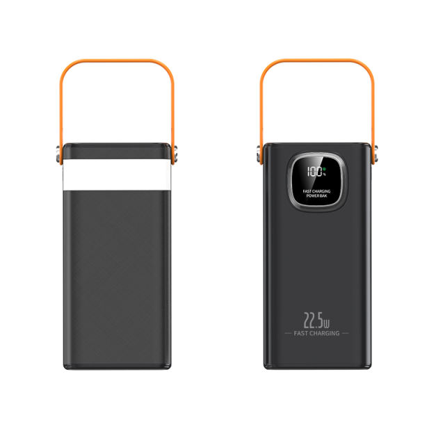 30000-60000mAh Fast Charging Power Bank with Built-in Cables, LED Display, Multi-Port Portable Charger with Lanyard，RC-PD93