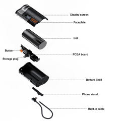 Mini 10000mAh Power Bank 22.5W Fast Charging with Built-in Type-C Cable & Plug, Capsule Portable PD Power Bank Fireproof Case，RC-GP58