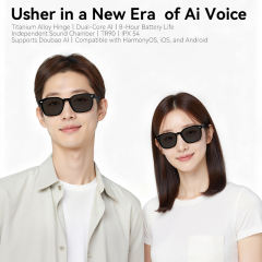 AI Translation Smart Glasses Bluetooth 5.4 | Open Ear Wireless Music & Call Glasses | Touch Control | Dual Mic Noise Cancelling | Magnetic Charging | UV400 Sunglasses, RC-SG017