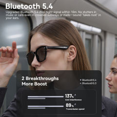 AI Translation Smart Glasses Bluetooth 5.4 | Open Ear Wireless Music & Call Glasses | Touch Control | Dual Mic Noise Cancelling | Magnetic Charging | UV400 Sunglasses, RC-SG017