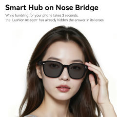 AI Translation Smart Glasses Bluetooth 5.4 | Open Ear Wireless Music & Call Glasses | Touch Control | Dual Mic Noise Cancelling | Magnetic Charging | UV400 Sunglasses, RC-SG017