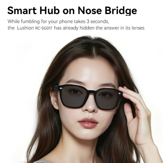 AI Translation Smart Glasses Bluetooth 5.4 | Open Ear Wireless Music & Call Glasses | Touch Control | Dual Mic Noise Cancelling | Magnetic Charging | UV400 Sunglasses, RC-SG017