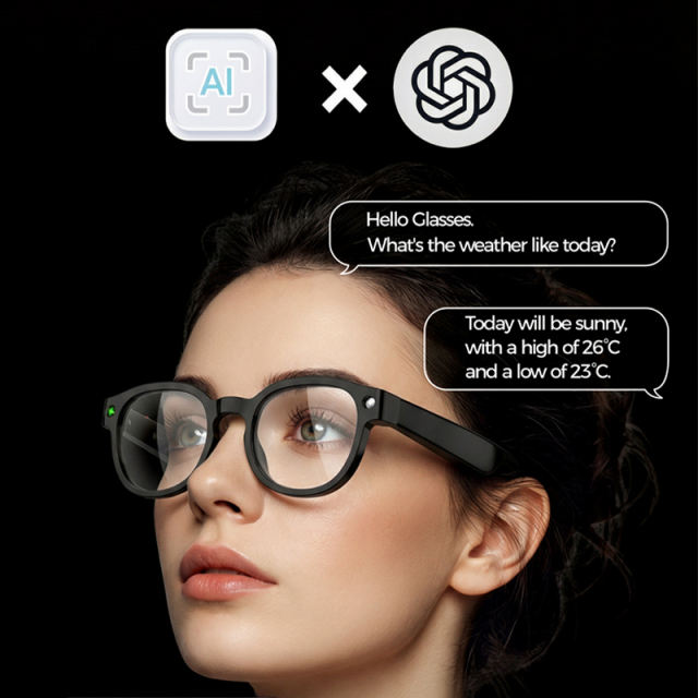 AI Translation Smart Glasses with 1080P Stabilized Camera, ChatGPT Voice Assistant, Bluetooth Music & Calls, WiFi Transfer, Magnetic Charging, RC-SG018