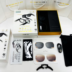 AI Translation Smart Glasses  with 1200P HD Camera | Photo Video Recording Music & Bluetooth Call | ChatGPT AI Assistant, RC-SG019