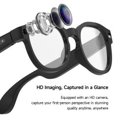 AI Translation Smart Glasses with 1080P Stabilized Camera, ChatGPT Voice Assistant, Bluetooth Music & Calls, WiFi Transfer, Magnetic Charging, RC-SG018