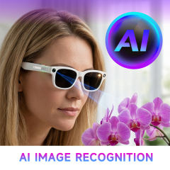 AI Translation Smart Glasses with 1080P Stabilized Camera, ChatGPT Voice Assistant, Bluetooth Music & Calls, WiFi Transfer, Magnetic Charging, RC-SG018