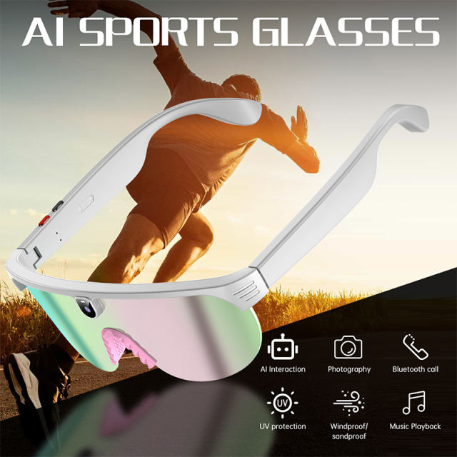 AI Smart Translation Glasses with 1200P Stabilized Camera, Sony IMX219, ChatGPT Voice Assistant, Music & Call, WiFi Transfer，RC-SG022