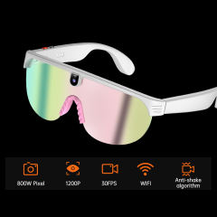 AI Smart Translation Glasses with 1200P Stabilized Camera, Sony IMX219, ChatGPT Voice Assistant, Music & Call, WiFi Transfer，RC-SG022