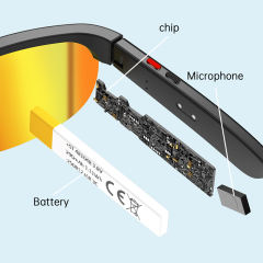 AI Smart Translation Glasses with 1200P Stabilized Camera, Sony IMX219, ChatGPT Voice Assistant, Music & Call, WiFi Transfer，RC-SG022