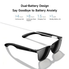 AI Smart Translation Audio Glasses TR90 Lightweight Smart Glasses with ENC Noise Cancellation for Calls Music Voice Assistant RC-SG023