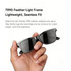AI Smart Translation Audio Glasses TR90 Lightweight Smart Glasses with ENC Noise Cancellation for Calls Music Voice Assistant RC-SG023
