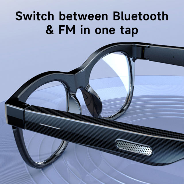 AI Smart Audio Glasses Bluetooth 5.0 | Wireless Music &amp; Calling | Translation | FM Radio | Open-Ear Stereo | Touch Control | IPX4 Waterproof RC-SG024