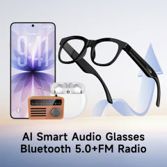 AI Smart Audio Glasses Bluetooth 5.0 | Wireless Music &amp; Calling | Translation | FM Radio | Open-Ear Stereo | Touch Control | IPX4 Waterproof RC-SG024