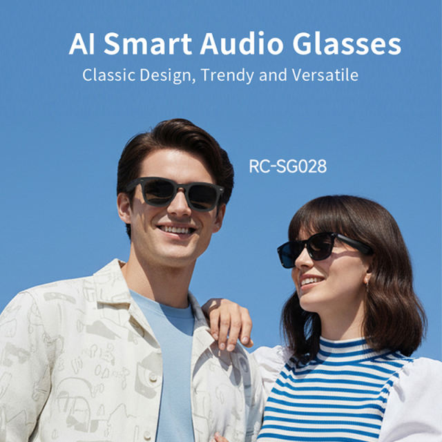 AI Audio (tortoiseshell) Sunglasses, Bluetooth Music &amp; Calling, AI Translation, Photochromic Blue Light Blocking Lenses, IPX4 Waterproof  RC-SG028