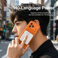 128GB Smart AI Meeting Recorder，3-Mic Far-Field， 140-Language Real-Time Translation & Transcription | Phone Call Recording for iPhone， WiFi 6 Fast Transfer，ChatGPT & AI Assistant Enabled  RC-N02