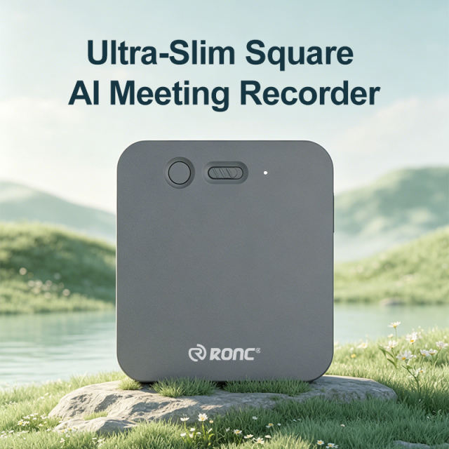 128GB Smart AI Meeting Recorder，3-Mic Far-Field， 140-Language Real-Time Translation & Transcription | Phone Call Recording for iPhone， WiFi 6 Fast Transfer，ChatGPT & AI Assistant Enabled  RC-N02