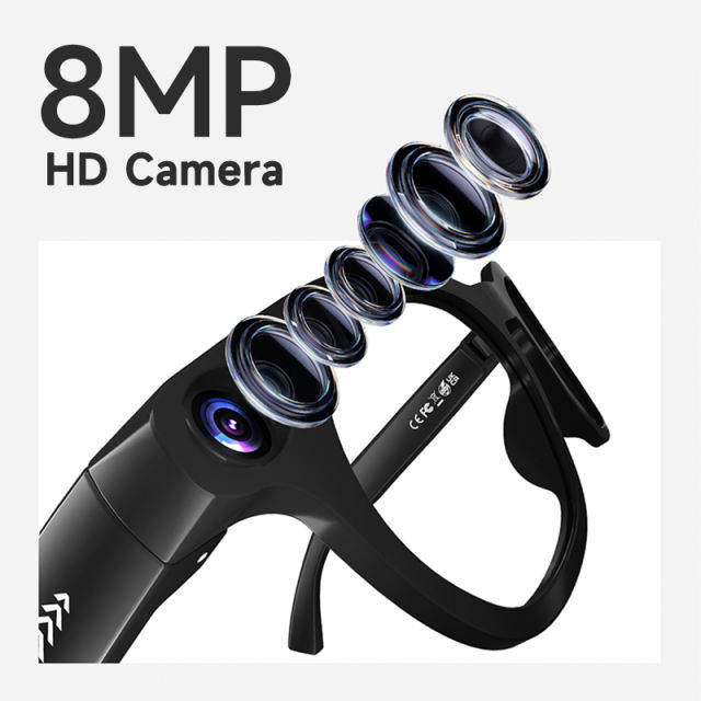 AI-Powered Smart Glasses: 8MP HD Camera, Live Streaming, Real-Time Translation & ChatGPT Integration RC-SG032