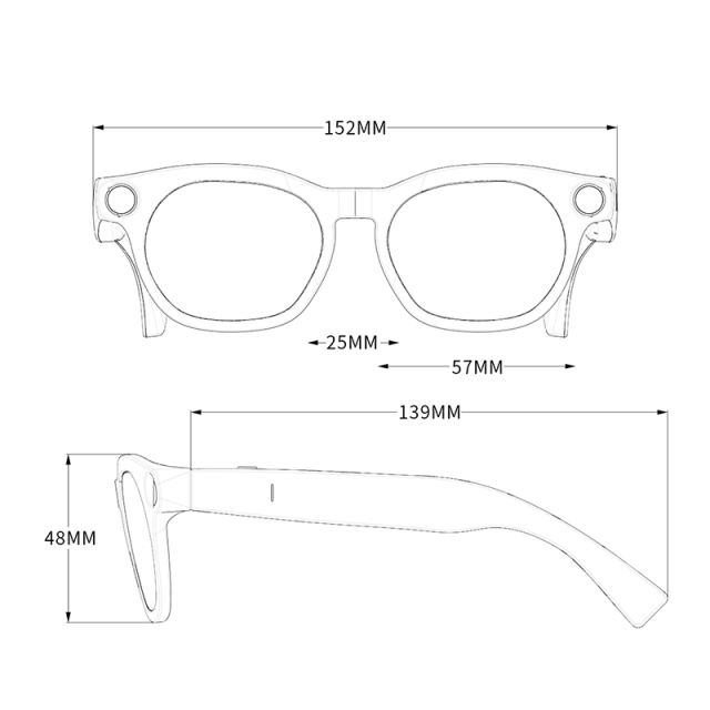 AI-Powered Smart Glasses: 8MP HD Camera, Live Streaming, Real-Time Translation & ChatGPT Integration RC-SG032