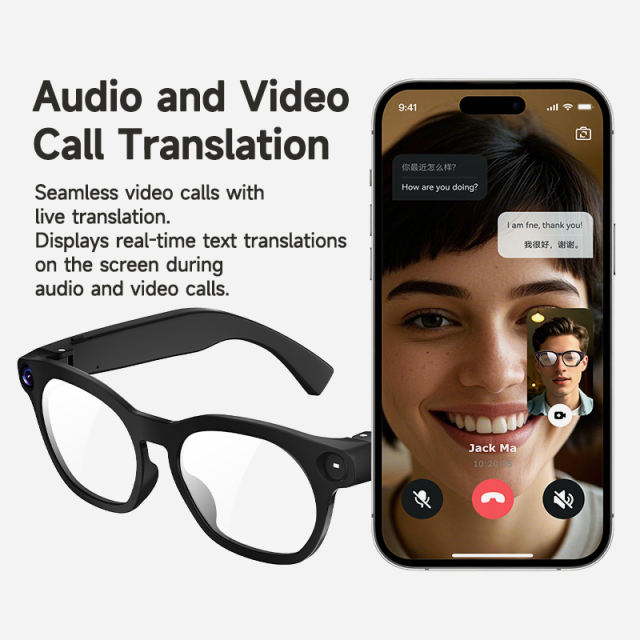 AI-Powered Smart Glasses: 8MP HD Camera, Live Streaming, Real-Time Translation & ChatGPT Integration RC-SG032