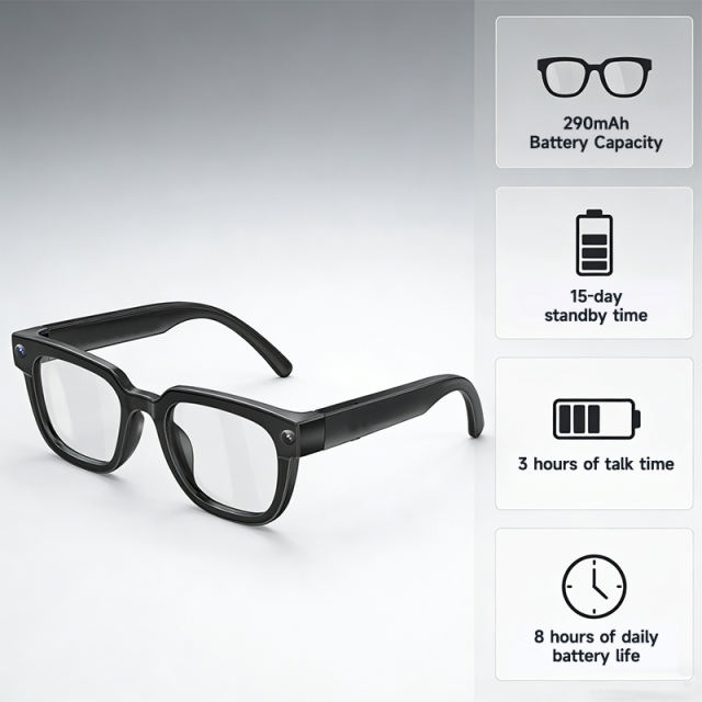AI Translation Smart Glasses | 8MP Camera Video Recording | Bluetooth 5.3 Music & Calls | Hi-Fi Dual Speakers | WiFi4 Wireless Glasses | Hands-Free Audio & Voice Control | 2026 New RC-SG006 RC-SG006
