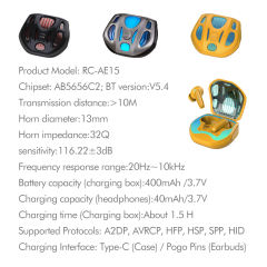 TWS Gaming Earbuds with AI Translator, ANC+ENC Dual Noise Cancelling, RGB Neon Wireless Earphones for Music & Calls RC-AE15