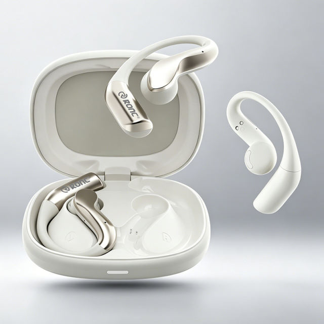 TWS Open-Ear Wireless Earhooks with Smart AI Translation, Bluetooth 6.0 Directional Sound Sports Headphones, Macaron Green HD Call Noise Cancelling Earbuds RC-AE18