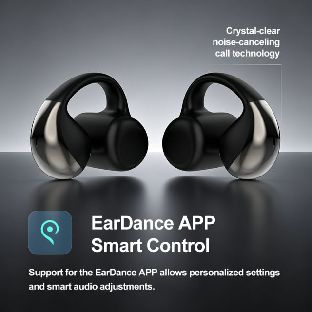 IFree 23 Open Ear Clip-on Bluetooth 6.0 Earbuds with Smart AI Translation, Directional Sound Wireless Sports Headphones, IPX4 Waterproof Translucent Charging Case RC-AE17