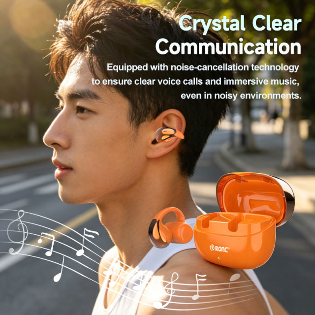 IFree 23 Open Ear Clip-on Bluetooth 6.0 Earbuds with Smart AI Translation, Directional Sound Wireless Sports Headphones, IPX4 Waterproof Translucent Charging Case RC-AE17