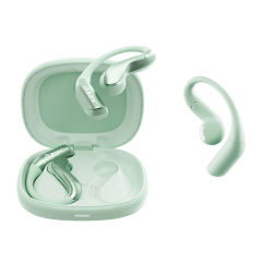 TWS Open-Ear Wireless Earhooks with Smart AI Translation, Bluetooth 6.0 Directional Sound Sports Headphones, Macaron Green HD Call Noise Cancelling Earbuds RC-AE18