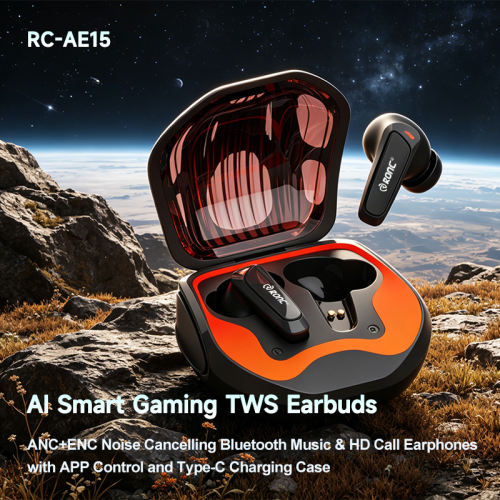 TWS Gaming Earbuds with AI Translator, ANC+ENC Dual Noise Cancelling, RGB Neon Wireless Earphones for Music & Calls RC-AE15
