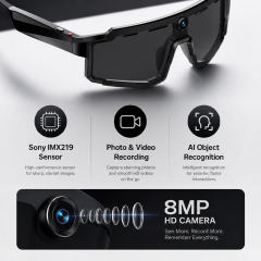 8MP AI Camera Smart Glasses | 800W HD Photo &amp; Video Recording | ChatGPT AI Translation Glasses | Real-Time Translator | Open-Ear Bluetooth Audio Glasses，RC-SG033