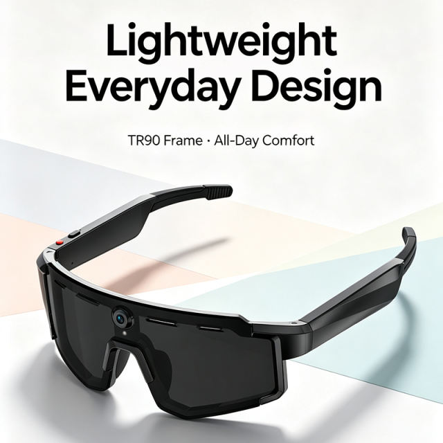 8MP AI Camera Smart Glasses | 800W HD Photo &amp; Video Recording | ChatGPT AI Translation Glasses | Real-Time Translator | Open-Ear Bluetooth Audio Glasses，RC-SG033