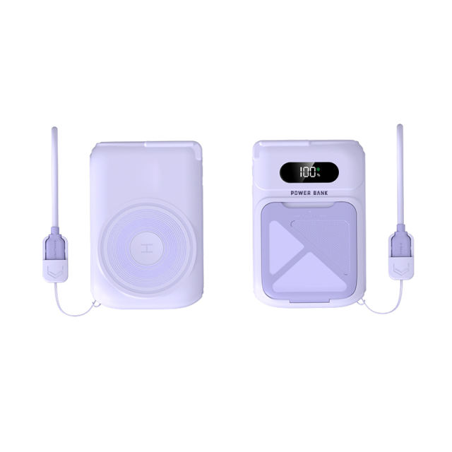 6-in-1 Qi2 MagSafe Power Bank 22.5W Fast Charging – Built-in Dual Cables + Apple Watch Charger + Stand, 10000mAh Magnetic External Battery for iPhone & Android (2026 New) RC-PD99
