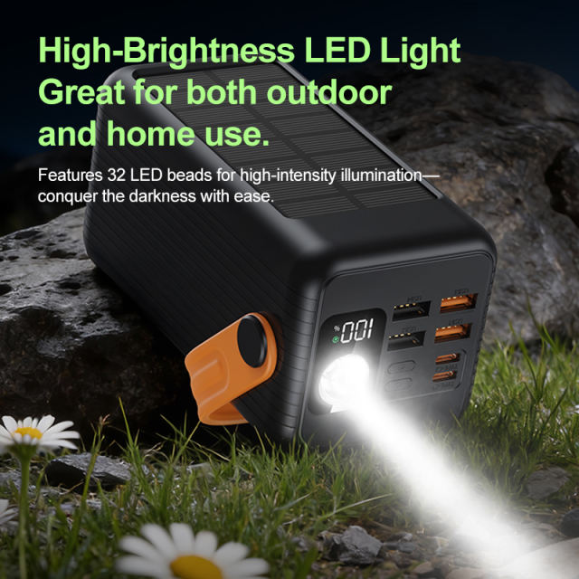 50000mAh High-Capacity Solar Power Bank 50000mAh 22.5W Fast Charging Station RC-PD98