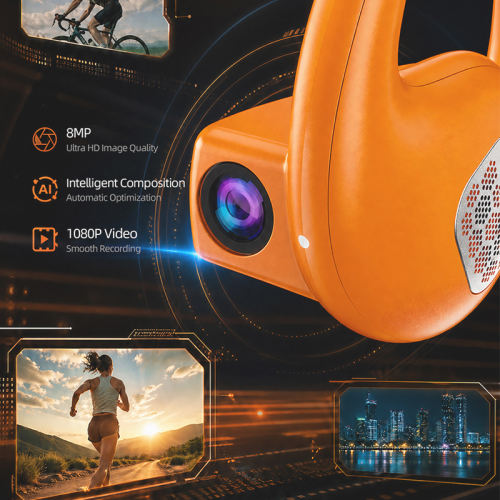2026 New AI Smart Sports Earphones with 8MP Camera, Real‑Time Translation, Hi‑Fi Music, Bluetooth Calling & Voice Recording – RC‑AE20